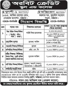 অরবিট ক্রেডিট স্কুল এন্ড কলেজে নিয়োগ