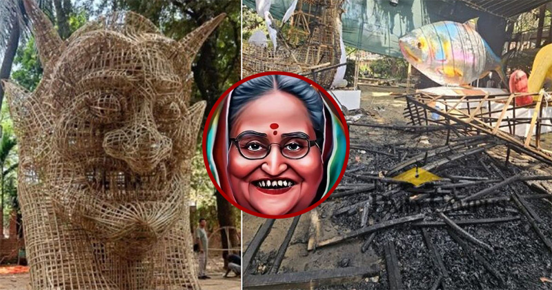 পুড়ে গেছে ফ্যাসিস্ট শেখ হাসিনার ‘মুখাকৃতি’